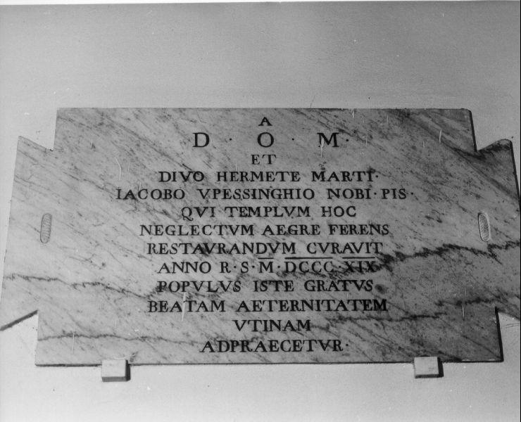 lapide commemorativa - bottega toscana (sec. XIX)