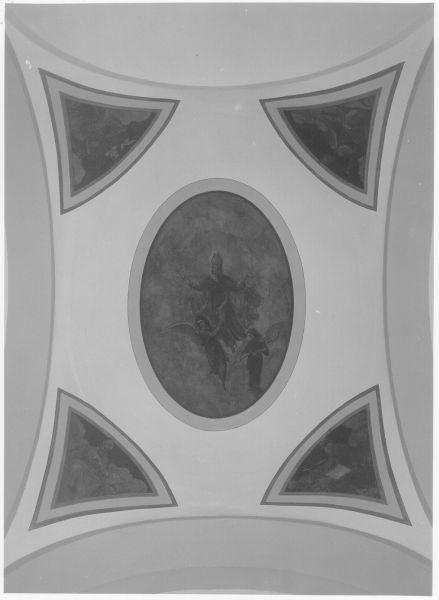 San Prospero in gloria/ quattro evangelisti (decorazione plastico-pittorica) - ambito toscano (sec. XIX)