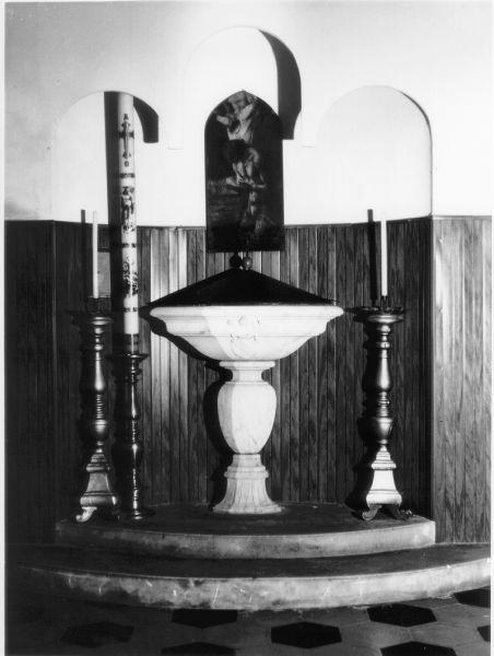 fonte battesimale - bottega toscana (metà sec. XX)