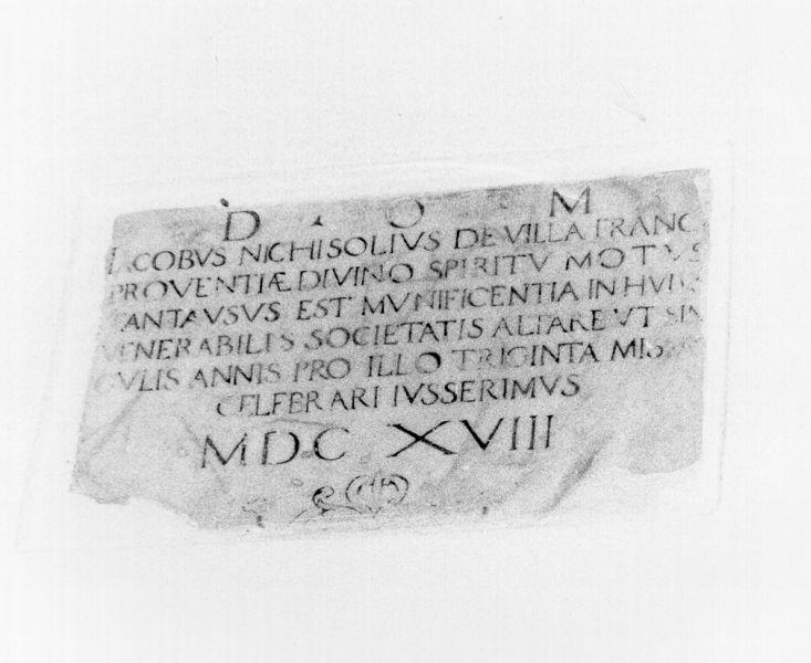 lapide - bottega italiana (sec. XVII)