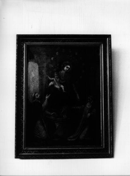 Madonna di Pompei, Madonna del rosario con San Domenico e Santa Caterina (dipinto) - ambito italiano (seconda metà sec. XIX)