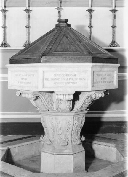 fonte battesimale - bottega italiana (sec. XX)