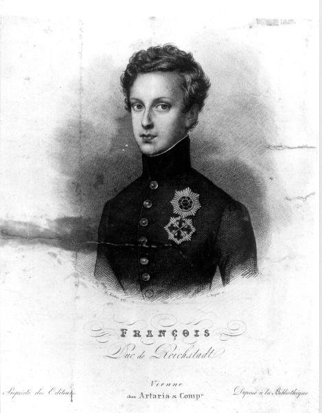 Francois Duc de Reichstadt, ritratto d'uomo (stampa) di Ender Johann Nepomuk, Beyer Leopold (secondo quarto sec. XIX)