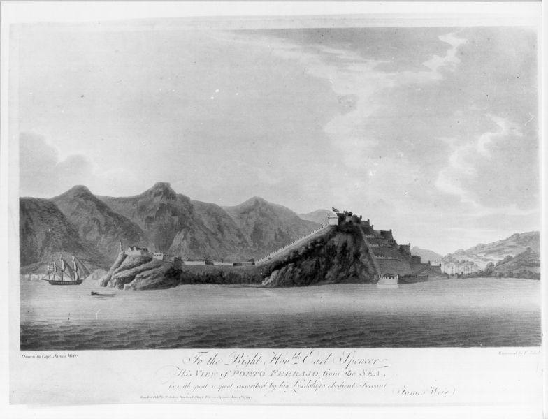 veduta di Portoferraio (stampa) di Weir James, Jukes Francis (secc. XVIII/ XIX)