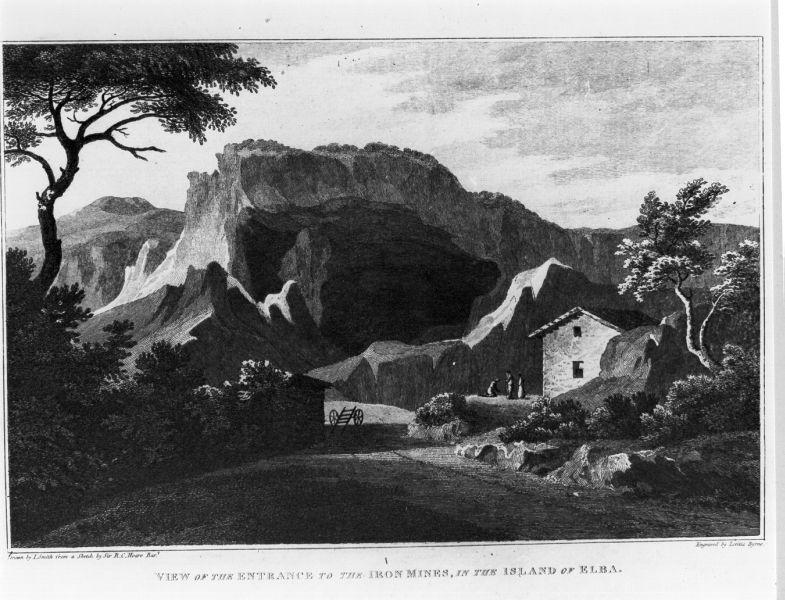 View of the Entrance to the Iron Mines, in the Island of Elba, veduta dell'Isola d'Elba (stampa) di Hoare Richard Colt, Smith John Warwick, Byrne Letitia (secc. XVIII/ XIX)