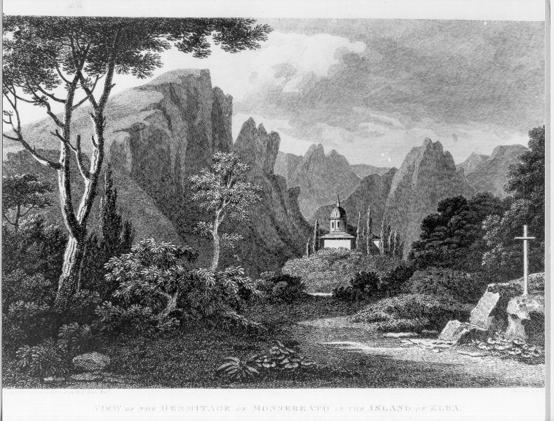 View of the Hermitage of Monserrato in the Island of Elba, veduta dell'Isola d'Elba (stampa) di Hoare Richard Colt, Smith John Warwick (secc. XVIII/ XIX)