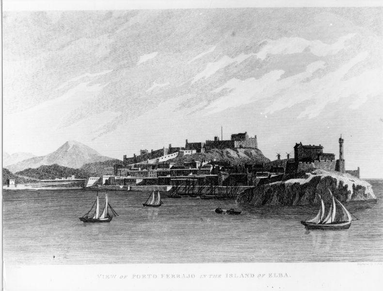 View of Porto Ferraio in The Island of Elba, veduta dell'Isola d'Elba (stampa) di Smith John Warwick (secc. XVIII/ XIX)
