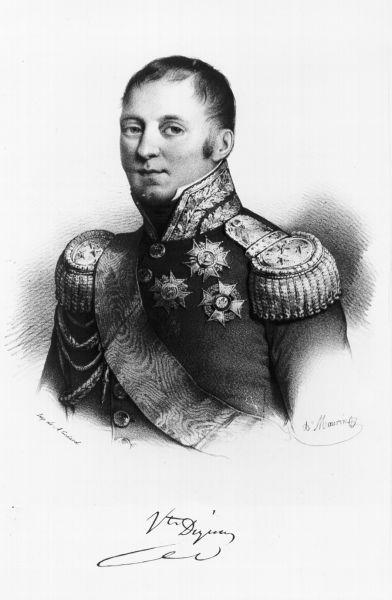 Alessandro Elisabetta Michele Digeon Tenente Generale, ritratto d'uomo (stampa) di Maurin Nicolas Eustache (secondo quarto sec. XIX)