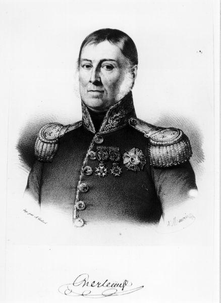 Enrico Graziano Bertrand Gran Maresciallo, ritratto d'uomo (stampa) di Maurin Nicolas Eustache (secondo quarto sec. XIX)