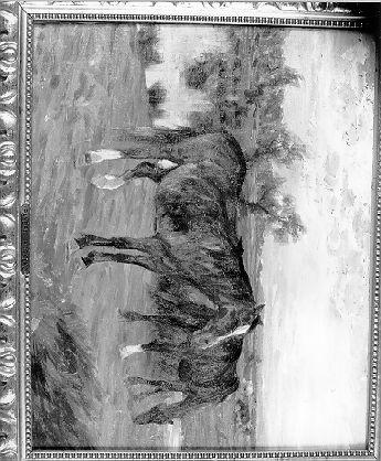 PAESAGGIO CON ANIMALI (dipinto) di Panerai Ruggero (ultimo quarto sec. XIX)