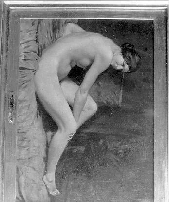 FIGURA FEMMINILE NUDA (dipinto) di Andreotti Federico (fine/inizio secc. XIX/ XX)