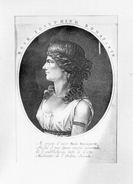 Rose Josephine Bonaparte, ritratto di donna (stampa) - ambito italiano (primo quarto sec. XIX)