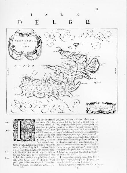 carta geografica dell'Isola d'Elba (stampa) - ambito francese (seconda metà sec. XVI)