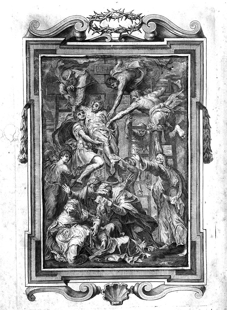 deposizione di Cristo dalla croce (stampa) - ambito italiano (prima metà sec. XVIII)