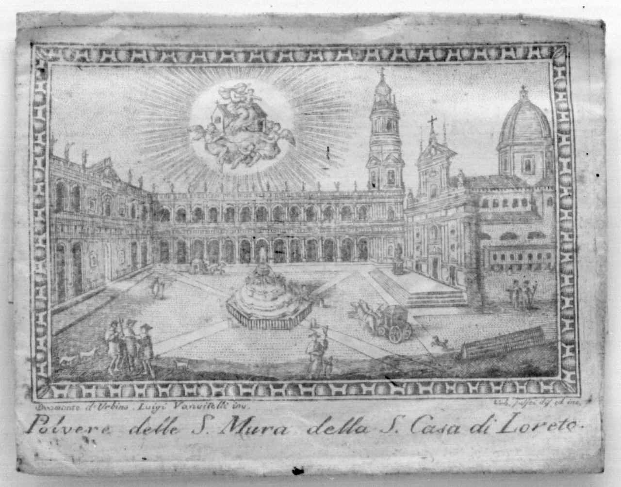 veduta della basilica della Santa Casa di Loreto (stampa) di Maffei Urbano (sec. XIX)