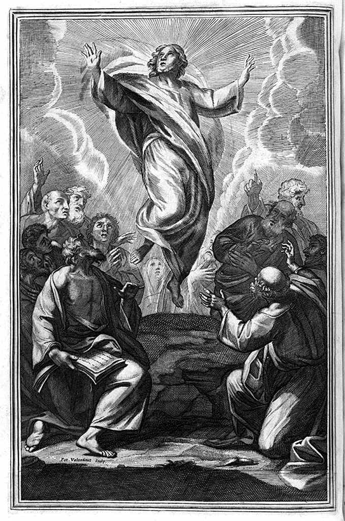 salita di Cristo e gli apostoli sul monte Tabor (stampa) di Valentini Pietro (secc. XVII/ XVIII)