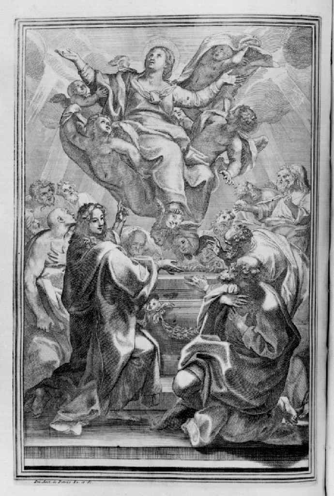 Madonna assunta e apostoli (stampa) di Pietri Dè Pietro Antonio (secc. XVII/ XVIII)