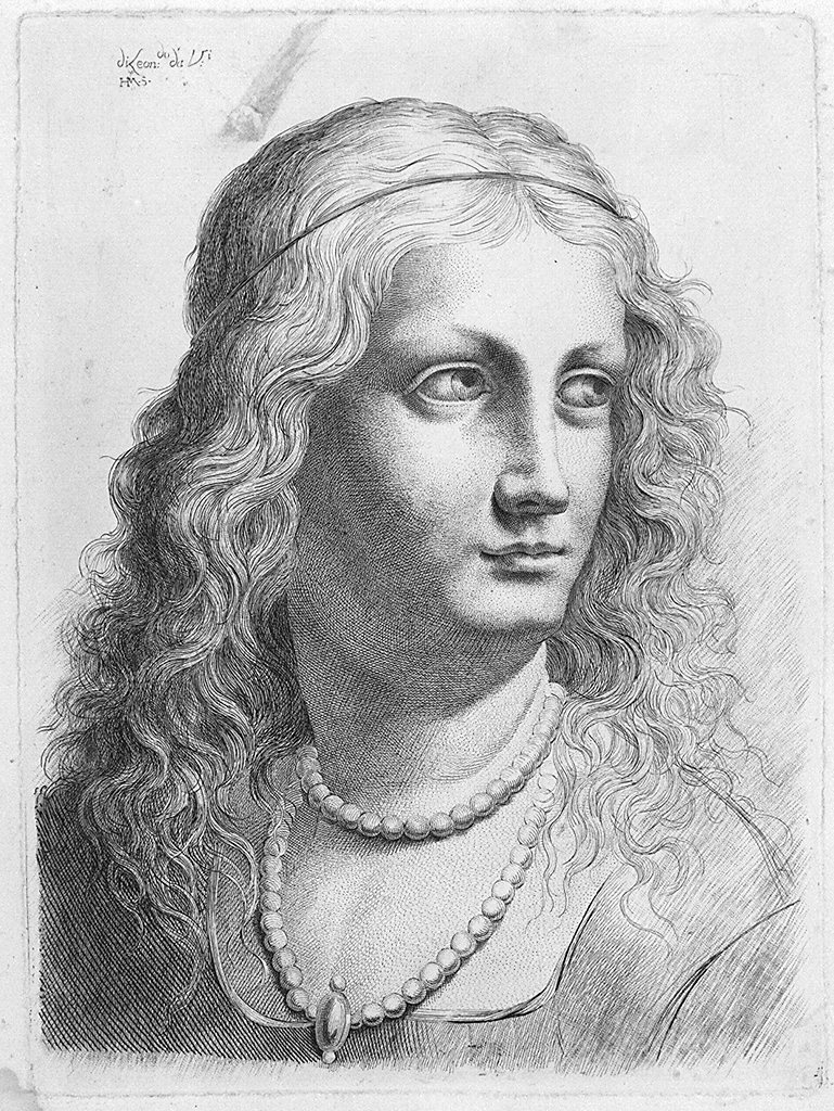 ritratto di donna (stampa, elemento d'insieme) di Mantelli Girolamo, Leonardo da Vinci (sec. XVIII)