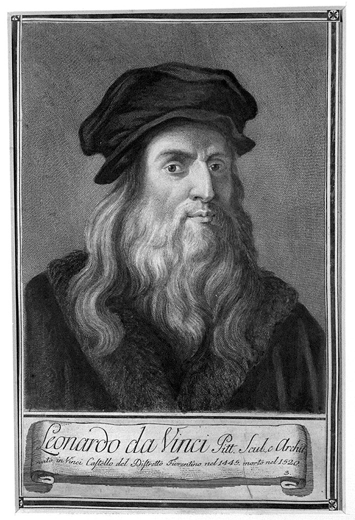 ritratto di Leonardo da Vinci (stampa, elemento d'insieme) di Lasinio Carlo (sec. XVIII)