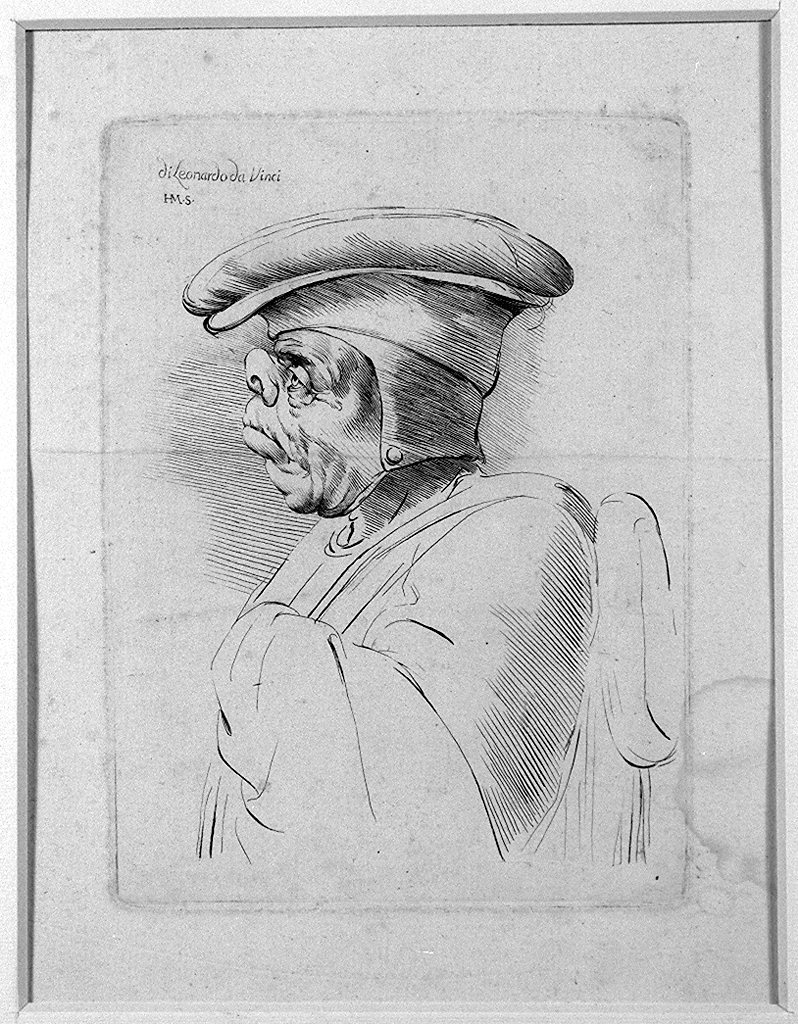 figura mostruosa (stampa, elemento d'insieme) di Mantelli Girolamo, Leonardo da Vinci (sec. XVIII)
