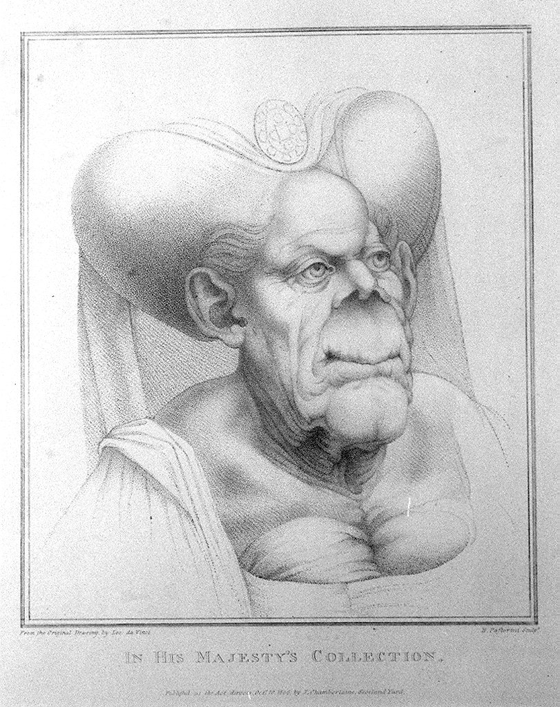 ritratto caricaturale di dama (stampa, elemento d'insieme) di Pastorini Benedict, Leonardo da Vinci (sec. XIX)