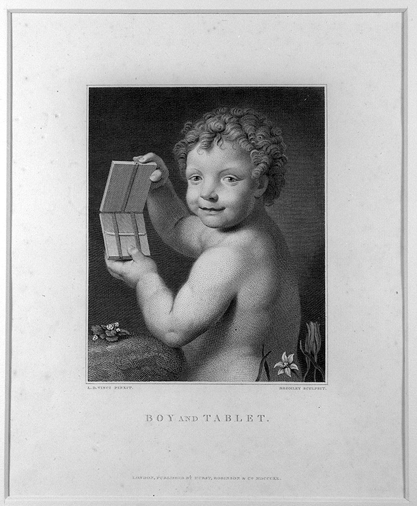 bambino intento a un gioco di pazienza (stampa) di Bromley John Charles, Luini Bernardino (sec. XIX)