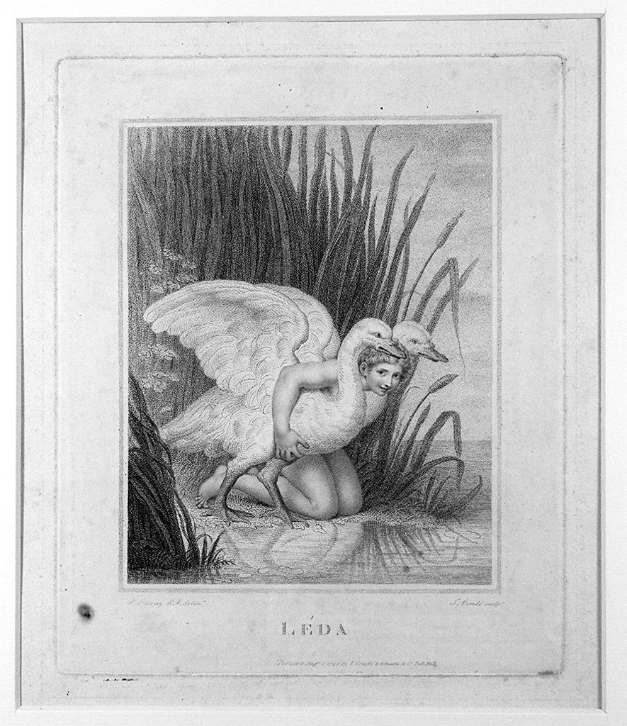 Leda e il cigno (stampa) di Condé Jean, Cosway Richard (sec. XVIII)