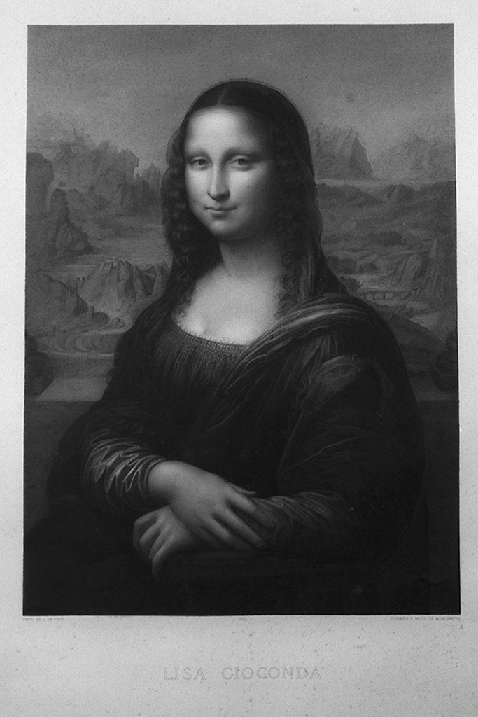 La Gioconda, ritratto di donna (stampa) di Calamatta Luigi, Leonardo da Vinci (sec. XIX)