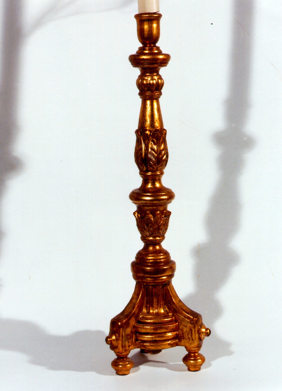 candelabro d'altare, serie - produzione siciliana (Seconda metà sec. XIX)
