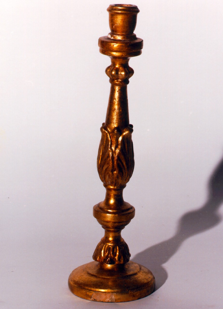 candeliere d'altare, serie - produzione siciliana (Seconda metà sec. XIX)