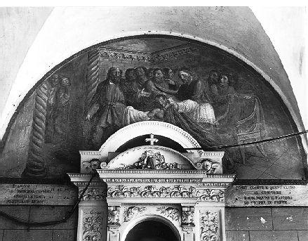 SAN FRANCESCO D'ASSISI RINUNCIA AI BENI DEL PADRE (lunetta, elemento d'insieme) di Ademollo Luigi (sec. XIX)