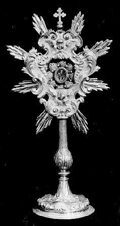 reliquiario - a ostensorio - bottega toscana (inizio sec. XVIII)