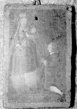 MADONNA CON BAMBINO E DEVOTO (ex voto) di Tommasi Guglielmo (fine/inizio secc. XVIII/ XIX)