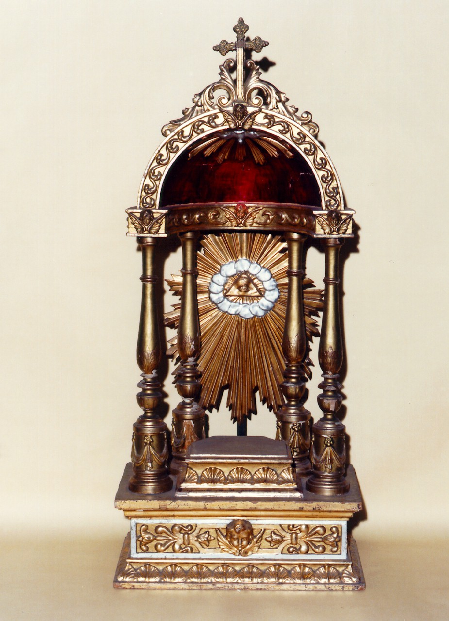 tronetto per esposizione eucaristica - produzione locale (primo quarto sec. XX)