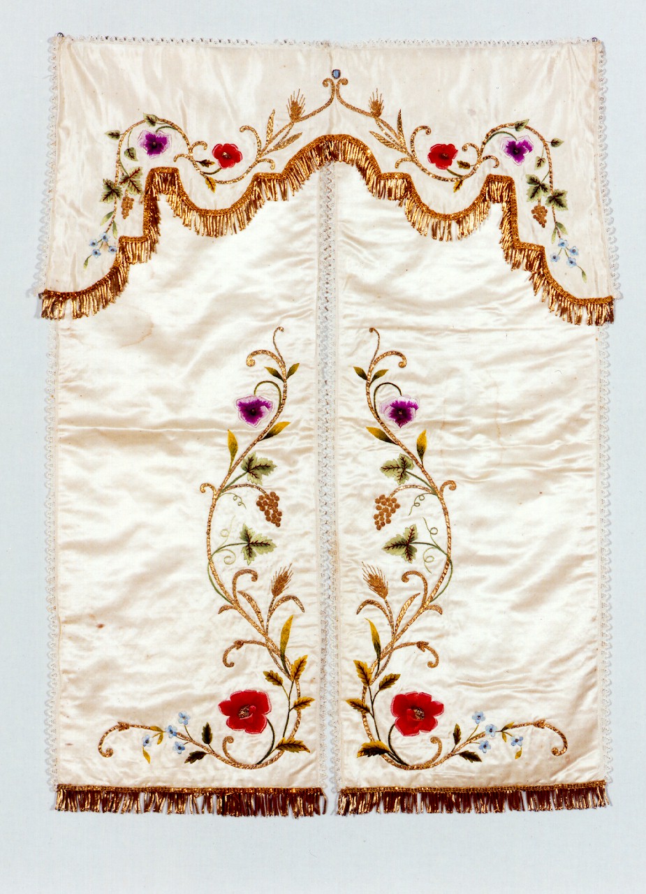 conopeo di tabernacolo - a cortina doppia - manifattura siciliana (primo quarto sec. XX)