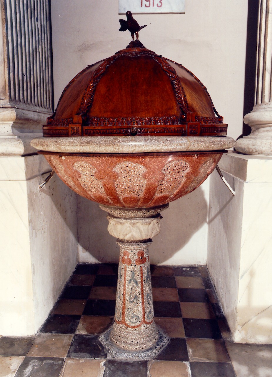 fonte battesimale - a fusto - ambito siciliano (primo quarto sec. XX)