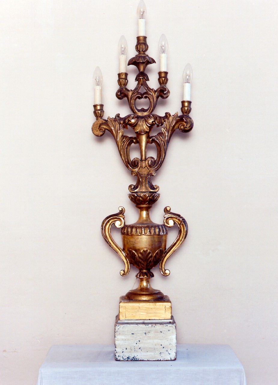 candelabro d'altare, serie - produzione siciliana (Prima metà sec. XIX)