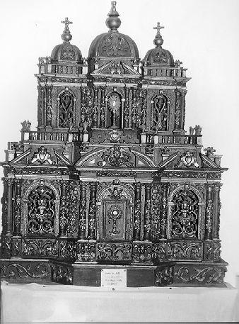 tabernacolo - a frontale architettonico - bottega italiana (sec. XVII)