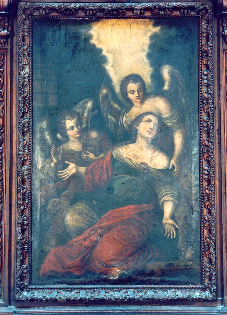 Sant'Agata in carcere sorretta da angeli (dipinto) - ambito siciliano (sec. XVII)