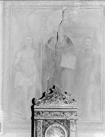 SANT'ANTONIO ABATE TRA SAN SEBASTIANO E SAN ROCCO (dipinto) - ambito italiano (sec. XVII)