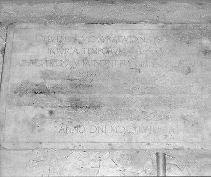 lapide commemorativa - ambito lunigianese (sec. XVII)