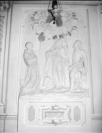 San Bernardino, Sant'Antonio abate e San Rocco (pala d'altare) - bottega toscana (secc. XVII/ XVIII)