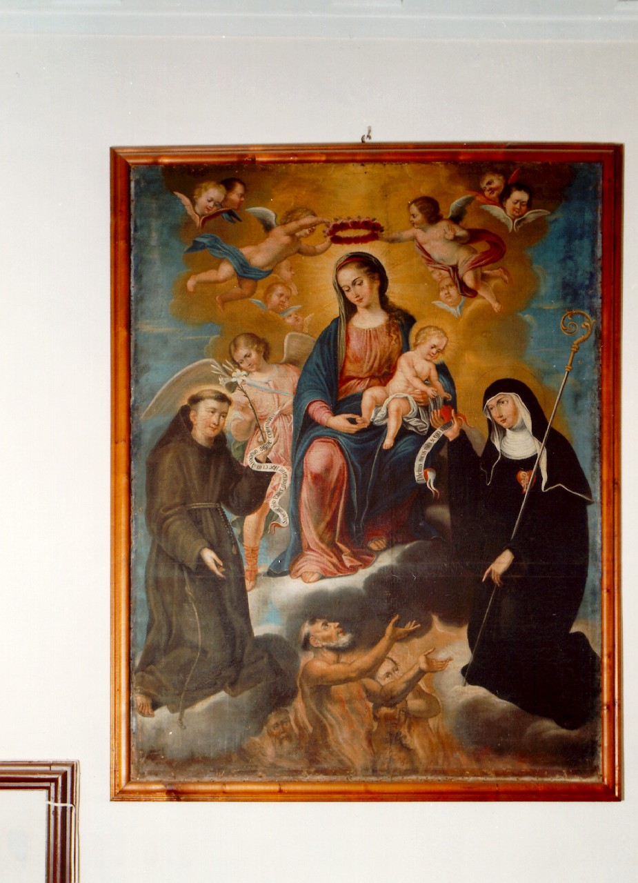 Madonna con Bambino tra Sant'Antonio da Padova e Santa Chiara (dipinto) - ambito siciliano (sec. XVIII)
