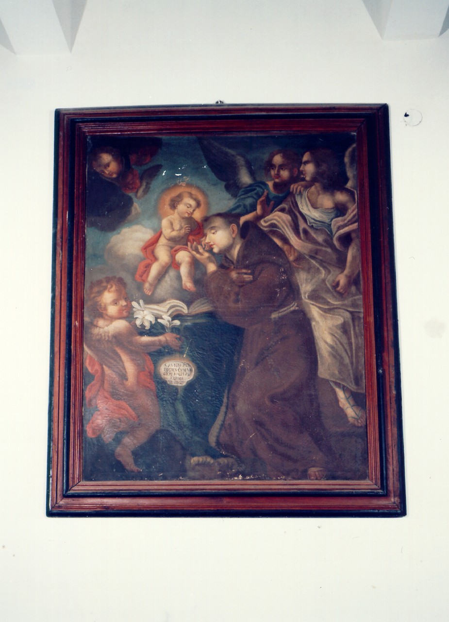 apparizione di Gesu' Bambino a Sant'Antonio da Padova (dipinto) - ambito siciliano (sec. XVII)