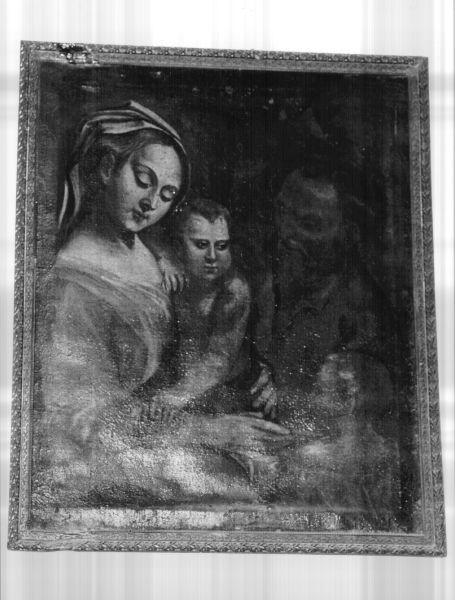 MADONNA CON BAMBINO, SAN GIUSEPPE E SAN GIOVANNINO (dipinto) - ambito Italia centrale (fine/inizio secc. XVI/ XVII)