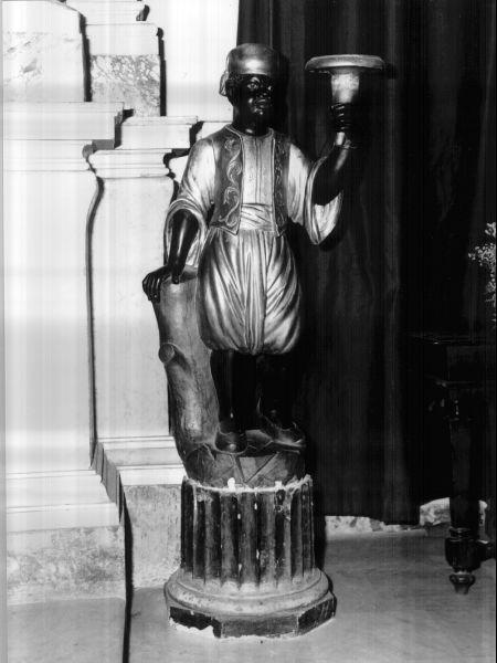 candelabro - a statua, serie - manifattura lucchese (fine/inizio secc. XVIII/ XIX)