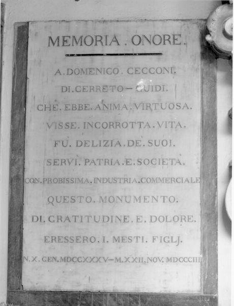 lapide commemorativa - bottega toscana (sec. XIX)