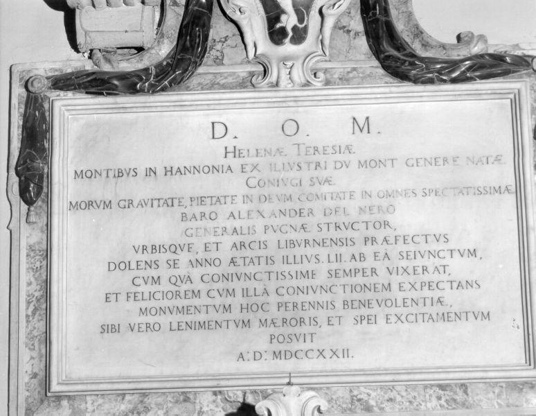 lapide tombale - bottega toscana (sec. XVIII)