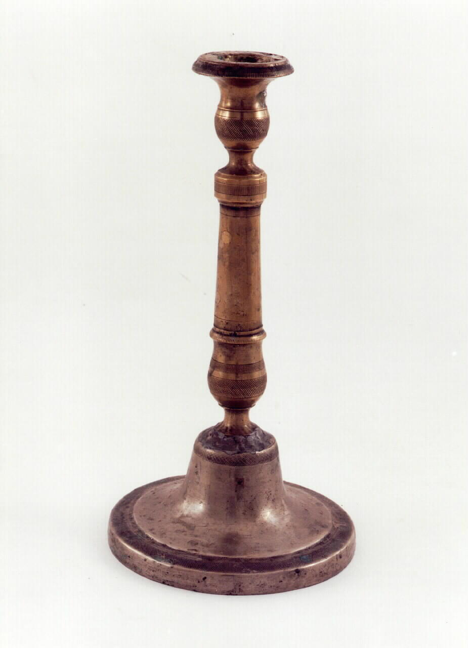 candeliere d'altare, serie - bottega siciliana (ultimo quarto sec. XIX)