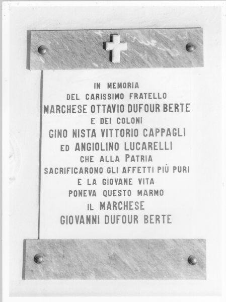 lapide commemorativa - ambito livornese (prima metà sec. XX)